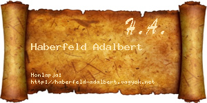Haberfeld Adalbert névjegykártya
