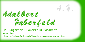 adalbert haberfeld business card